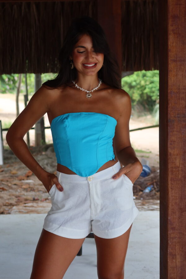 Short Isis Marrom/Off White