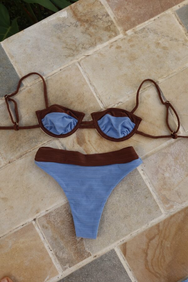 Biquíni Cacau/Hot Pant Astra Azul